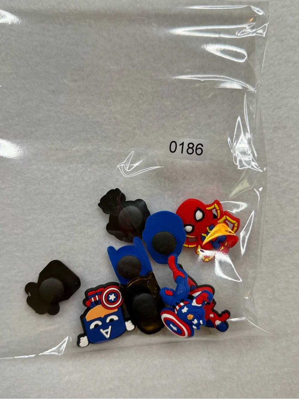 Marvel Blue & Red Kids Superhero Shoe Charms - Pack of Assorted Characters